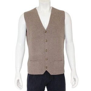 Claiborne tan single-breasted V-neck vest size M